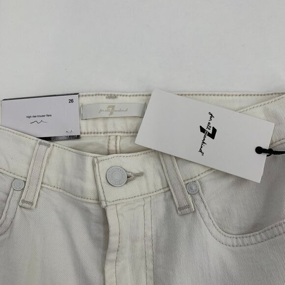 7FAMK Modern Dojo trouser flare jeans cream pants Sunset Boulevard women new 26 - Picture 6 of 6